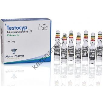 TestoCyp (Тестостерон ципионат) Alpha Pharma 10 ампул по 1мл (1амп 250 мг) - Петропавловск